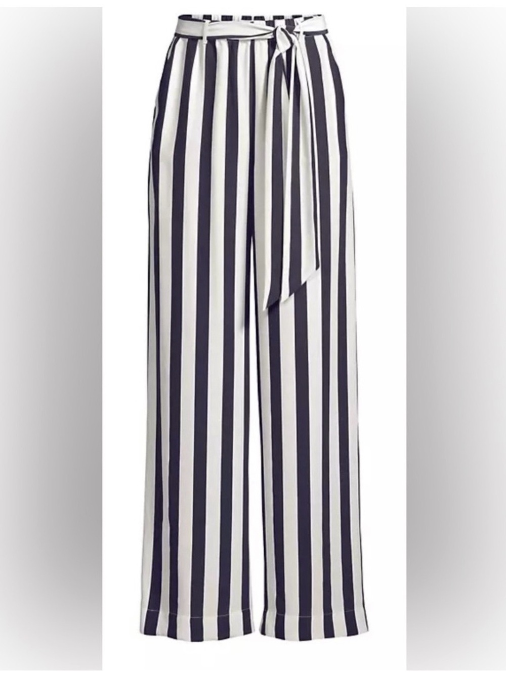 Frame - 100% Silk Striped Palazzo Pants